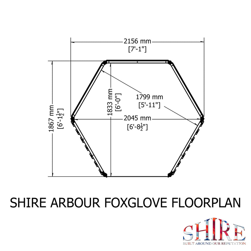 Shire 6ft x 7ft Summerhouse Arbour