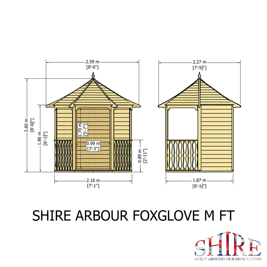 Shire 6ft x 7ft Summerhouse Arbour