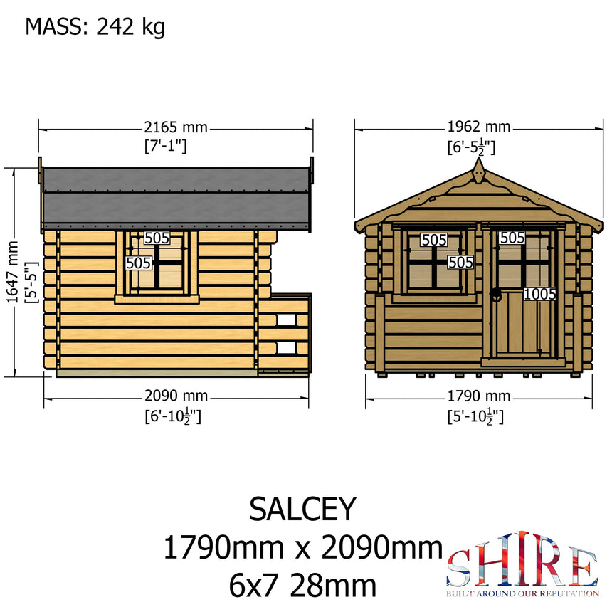 Shire Salcey 8ft x 8ft Mini Log Cabin Playhouse