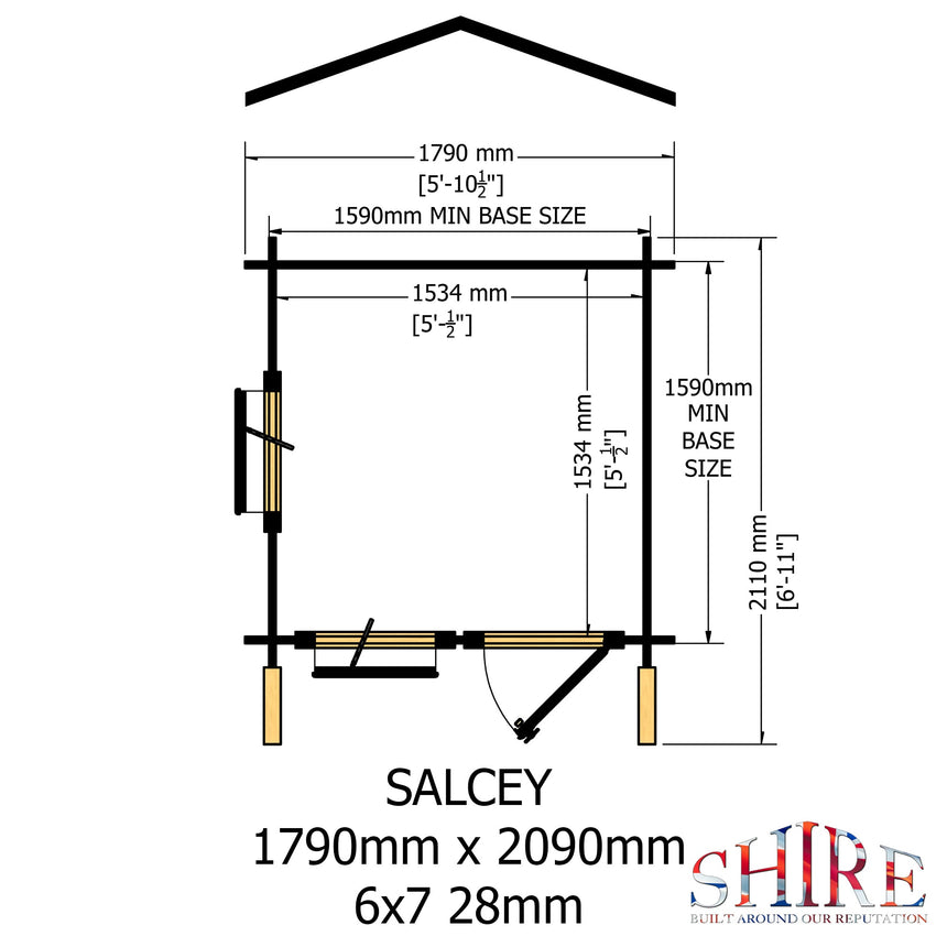 Shire Salcey 8ft x 8ft Mini Log Cabin Playhouse