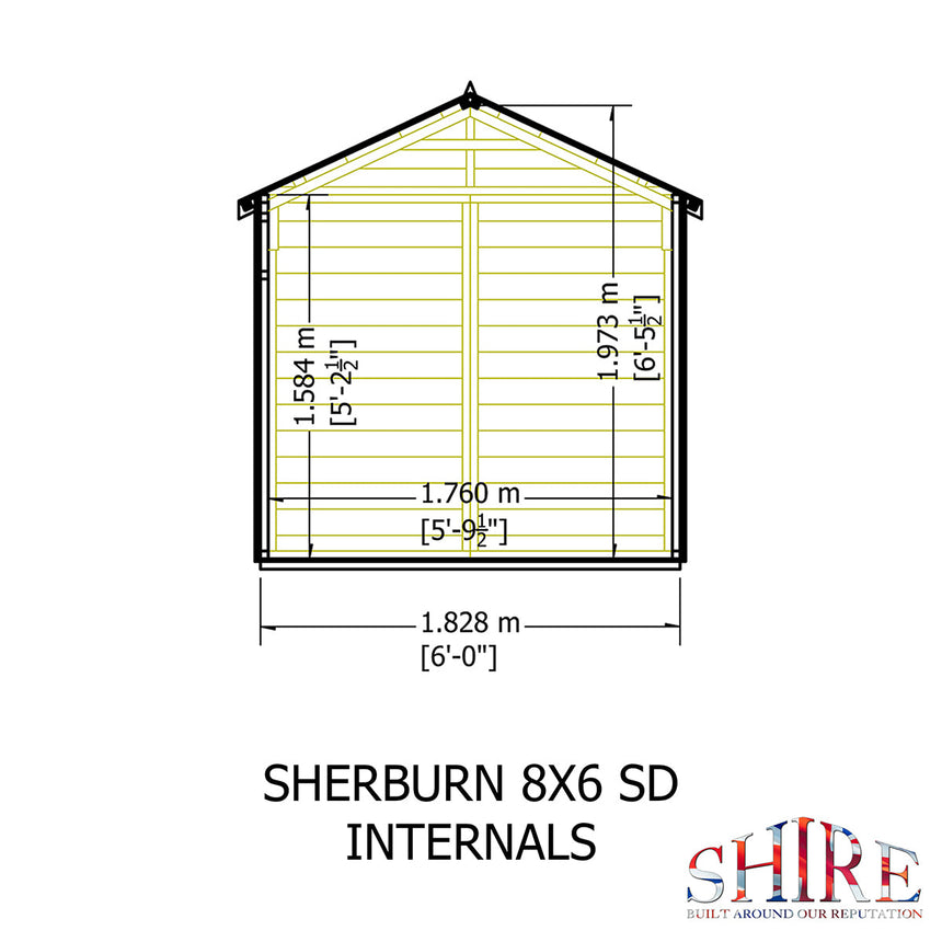 Shire Sherburn 8ft x 6ft Shiplap Shed NEW