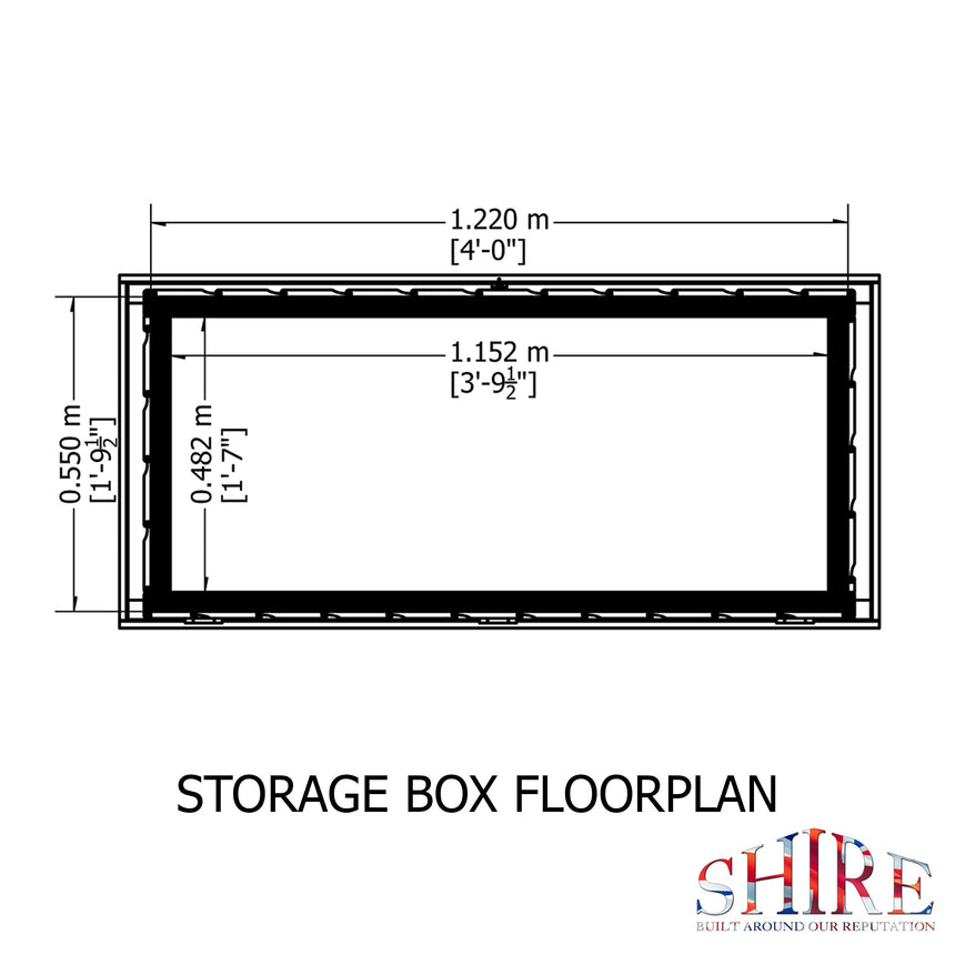 Shire Shiplap 4ft x 2ft Storage Box