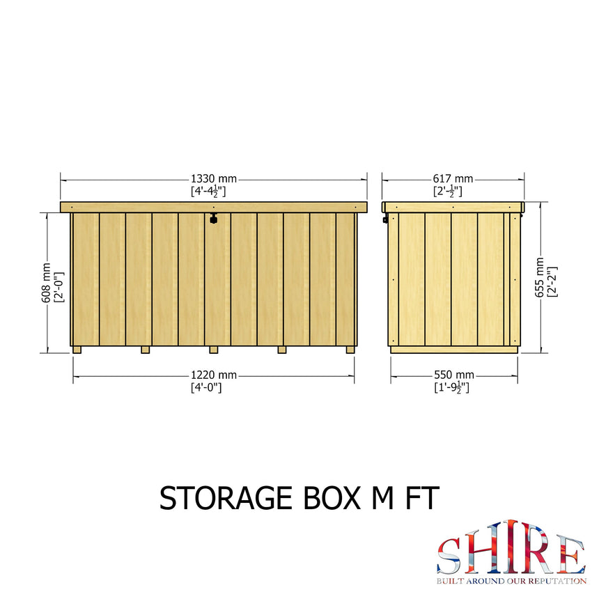 Shire Shiplap 4ft x 2ft Storage Box