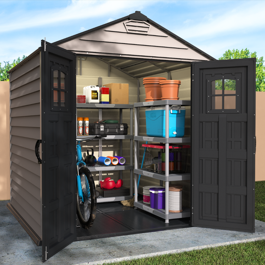 Duramax StoreMax Plus - 7ft x 7ft Plastic Garden Shed in Grey