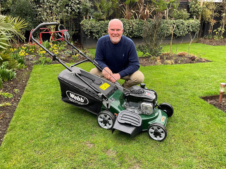 Webb Supreme 46cm (18") Self Propelled High Wheel Petrol Rotary Lawnmower (Briggs & Stratton Engine)