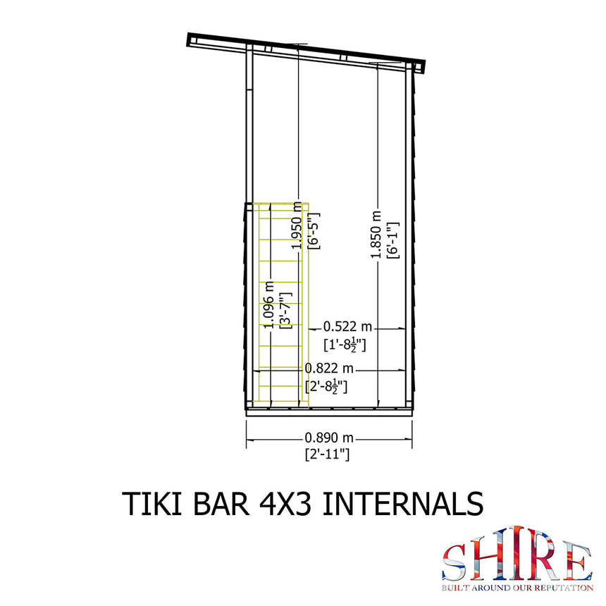 Shire 4ft x 3ft Tiki Bar