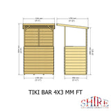 Shire 4ft x 3ft Tiki Bar