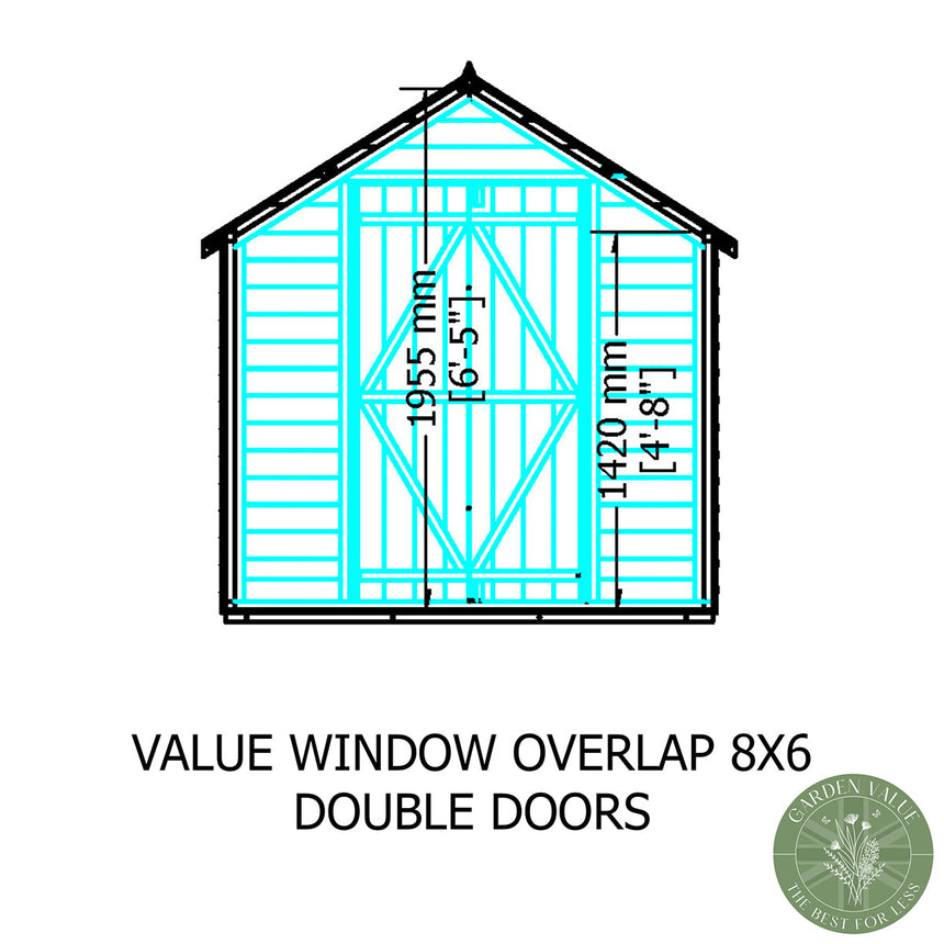 Shire Garden Value Overlap 8ft x 6ft Shed with Window