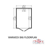 Shire Warwick Shiplap 8ft x 6ft Apex Shed (Double Doors)