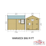 Shire Warwick Shiplap 8ft x 6ft Apex Shed (Double Doors)