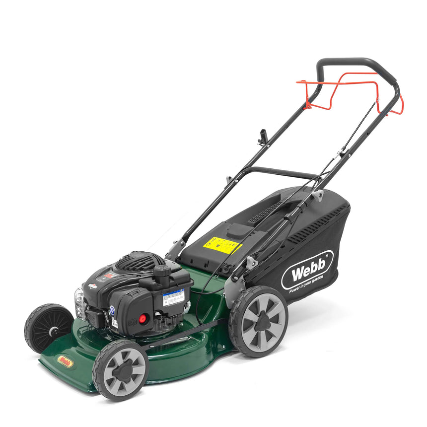 Webb Supreme 46cm (18") Self Propelled High Wheel Petrol Rotary Lawnmower (Briggs & Stratton Engine)