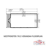 Shire Westminster 15ft x 7ft Summerhouse With Verandah