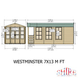 Shire Westminster 15ft x 7ft Summerhouse With Verandah