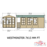 Shire Westminster 15ft x 7ft Summerhouse With Verandah