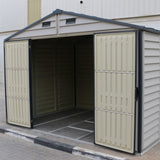Duramax Woodside Plus - 10ft x 8ft Plastic Garden Shed in Grey