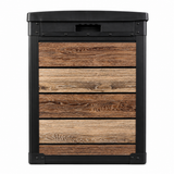Pro Grade 540L Outdoor Garden Storage Box - Walnut Woodgrain - Black Lid