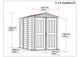 Duramax YardMate Plus - 5ft x 8ft Plastic Garden Shed in Grey