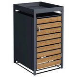 Wood Effect Wheelie Bin Storage With Planter- Single Bin Store