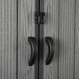 Pro Grade 6ft x 4ft Premium Plastic Garden Shed Double Door - Grey/Anthracite Wood Touch Texture