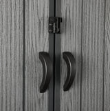 Pro Grade 6ft x 10ft Premium Plastic Double Door Garden Shed - Graphite Grey Wood Touch Texture