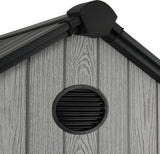 Pro Grade 6ft x 10ft Premium Plastic Double Door Garden Shed - Grey Wood Touch Texture