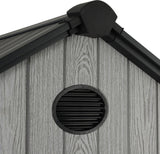 Pro Grade 6ft x 4ft Premium Plastic Garden Shed Double Door - Grey Wood Touch Texture
