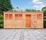 Shire NEW Garden Value 16ft x 6ft Overlap Pent Shed with windows