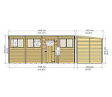 Shire NEW Garden Value 16ft x 6ft Overlap Pent Shed with windows
