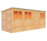 Shire NEW Garden Value 16ft x 6ft Overlap Pent Shed with windows