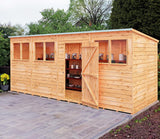 Shire NEW Garden Value 16ft x 6ft Overlap Pent Shed with windows