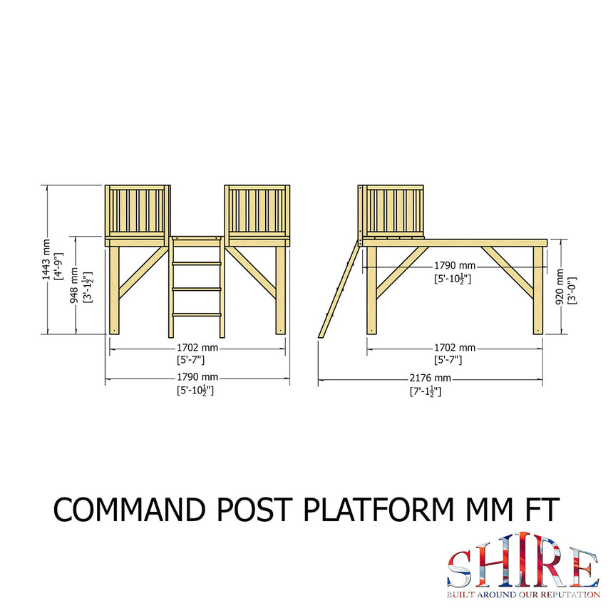 Shire Command Post, Platform & Slide Playhouse