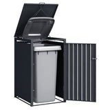 Kingdom Teak Anthracite Galvanised Steel Wheelie Bin Store - Single